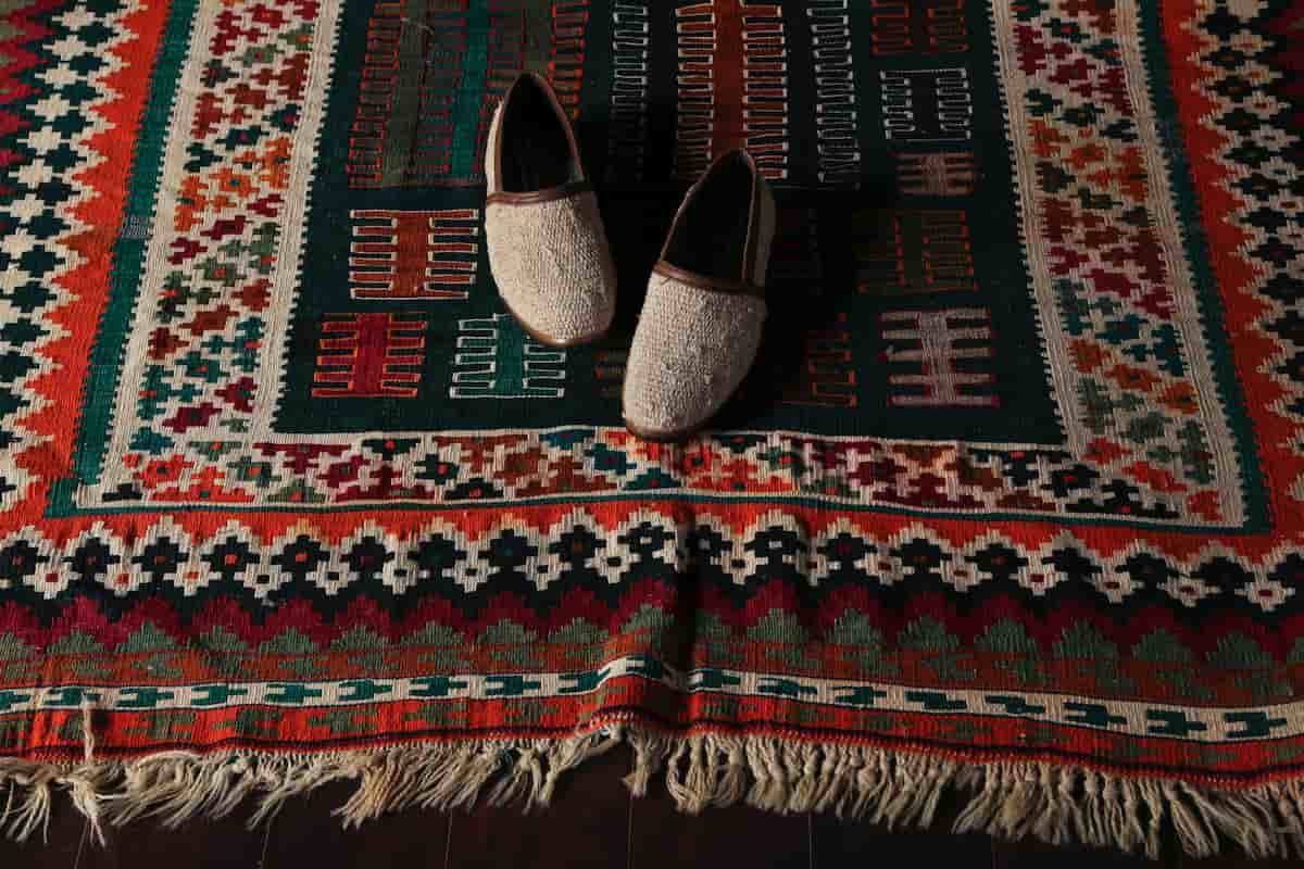  Santa Kilim; Cotton Wool Silk 3 Colors Red Purple Orange 